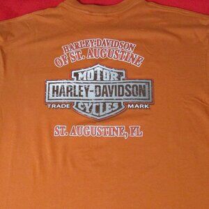Harley Davidson St. Augustine Florida Orange Front Back Graphics Pocket